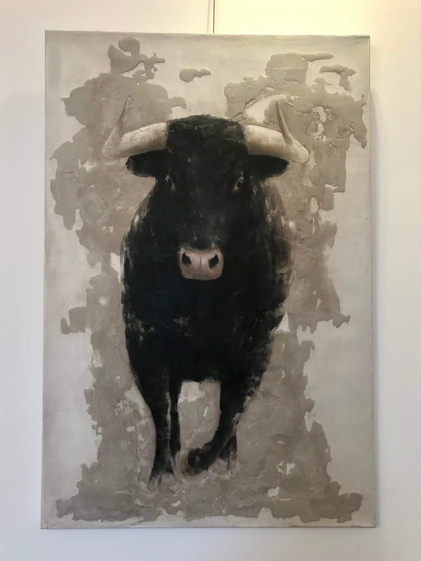 ''Bull'' Dutch Contemporary Fresco Painting with a Bull For Sale 2
