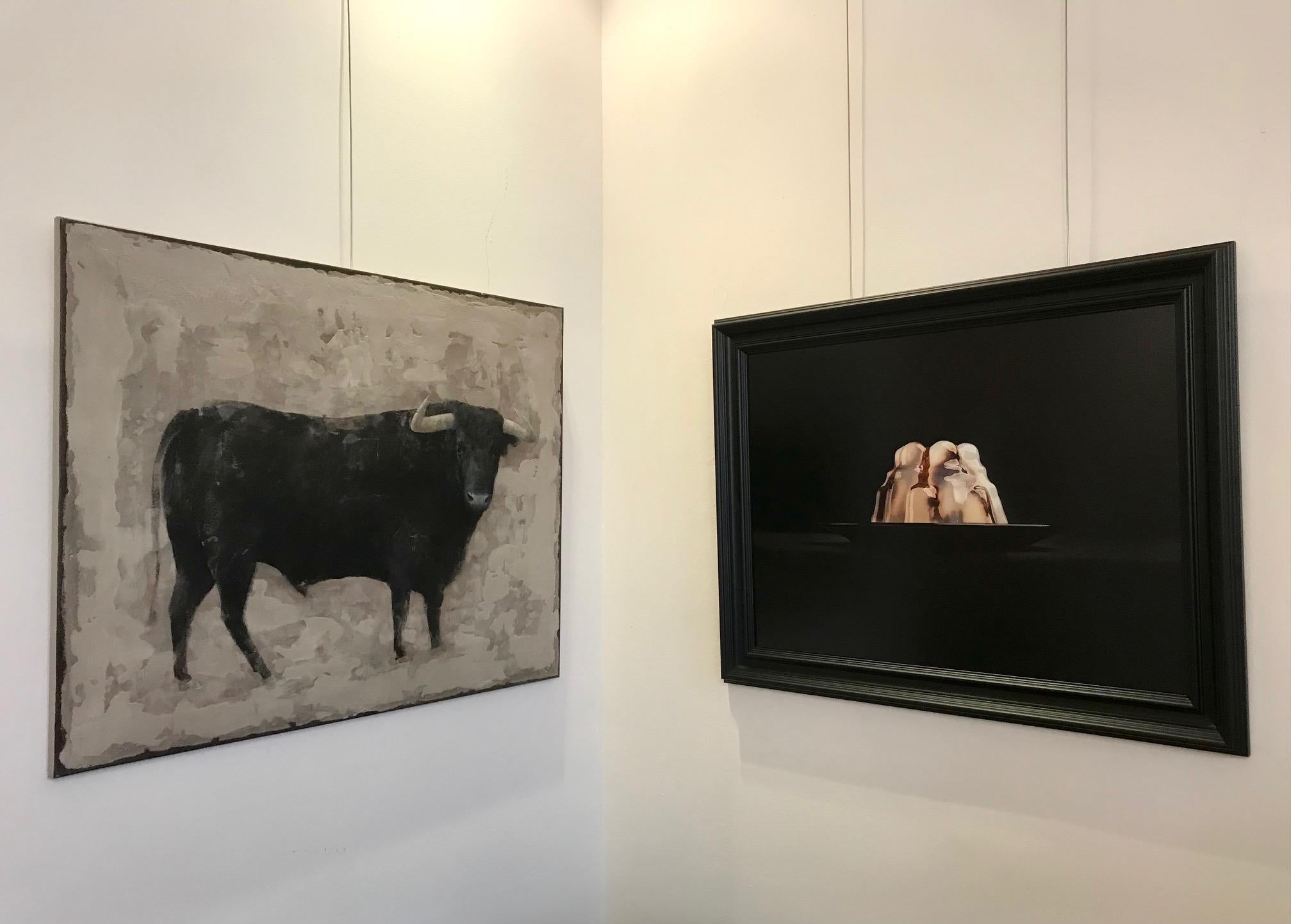 ''Bull'' Dutch Contemporary Fresco Painting with a Bull For Sale 3