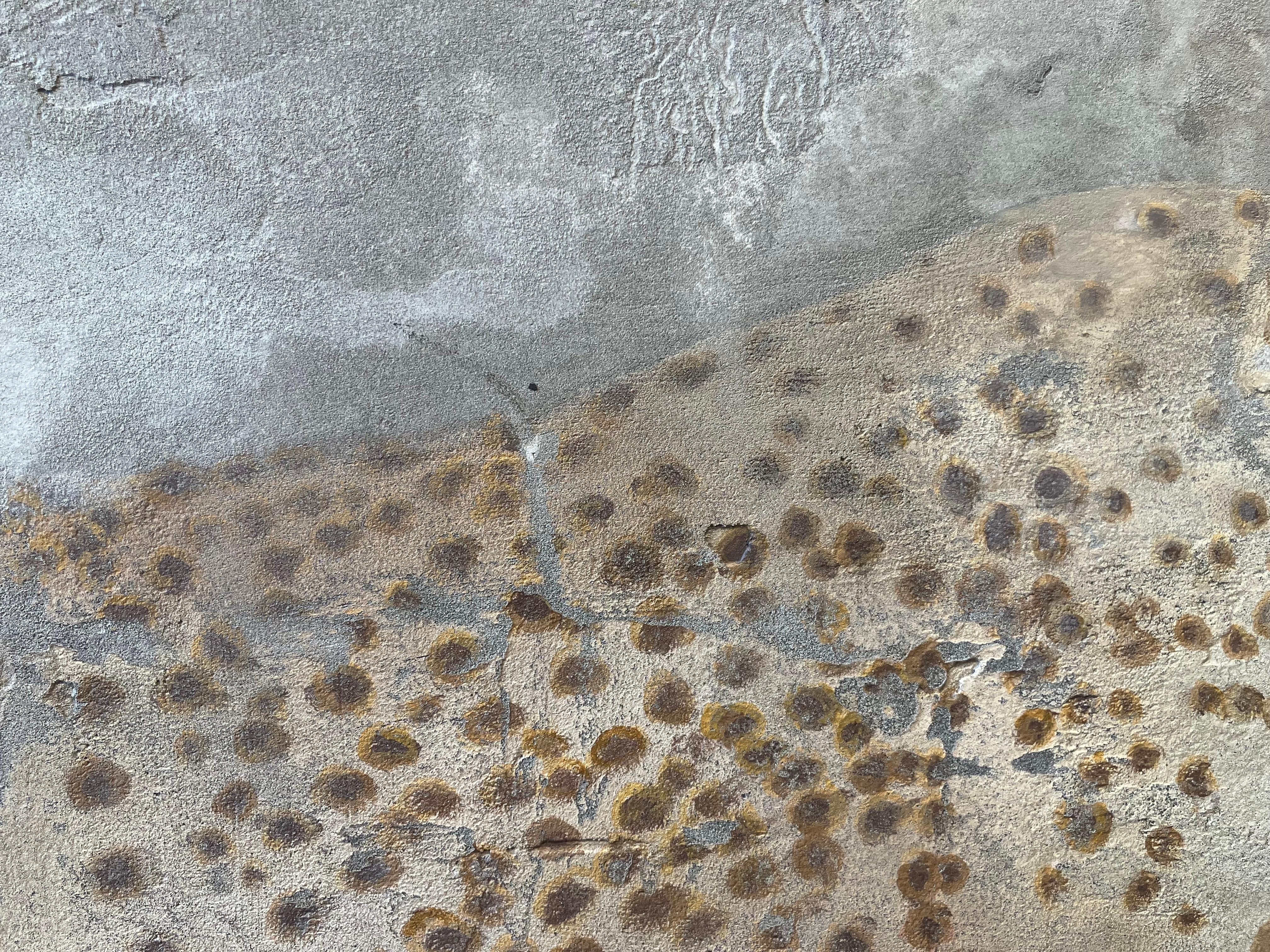 Affresco olandese contemporaneo raffigurante un ghepardo, marrone, beige e rosso - Painting Contemporaneo di Jan Grotenbreg