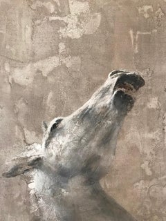 'Prancing Horse' Dutch Contemporary Fresco Painting with a Horse