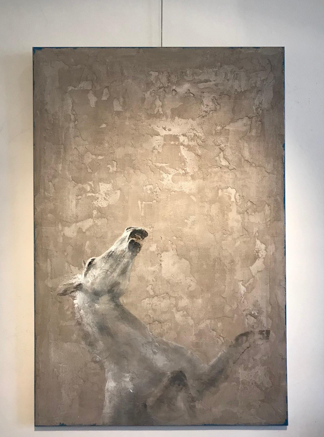 'Prancing Horse' Dutch Contemporary Fresco Painting with a Horse For Sale 1