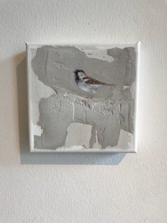 ''Sparrow'' Dutch Contemporary Fresco Painting with Sparrow, Birds
