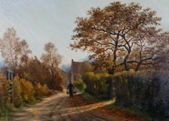 Jan H. Peypers (1871-1950) – niederländischer Maler des frühen 20. Jahrhunderts, Öl, sonnenbeleuchteter Weg