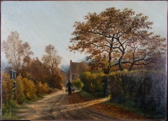 Jan H. Peypers (1871-1950) – niederländischer Maler des frühen 20. Jahrhunderts, Öl, sonnenbeleuchteter Weg