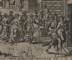 Dinah and Shechem - 1569 Old Master Engraving Religious