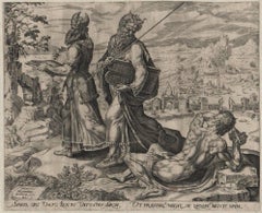Law and Gospel - Set of 2 Plates - 1565 Old Master Engraving Religious