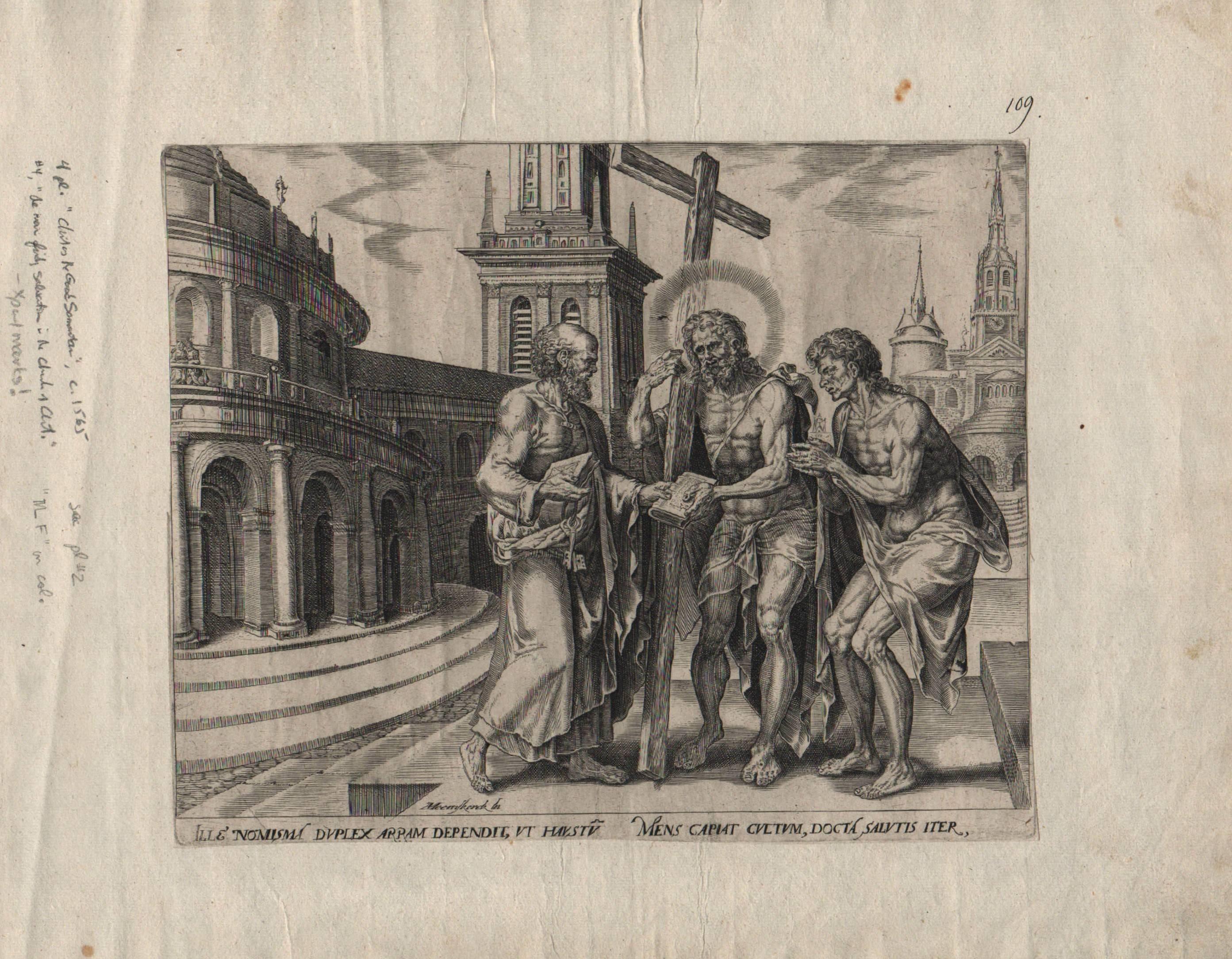 Law and Gospel - Set of 2 Plates - 1565 Old Master Engraving Religious im Angebot 2