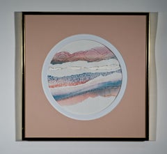 Jan Hartman Abstract Watercolor Collage, Framed Original Artwork
