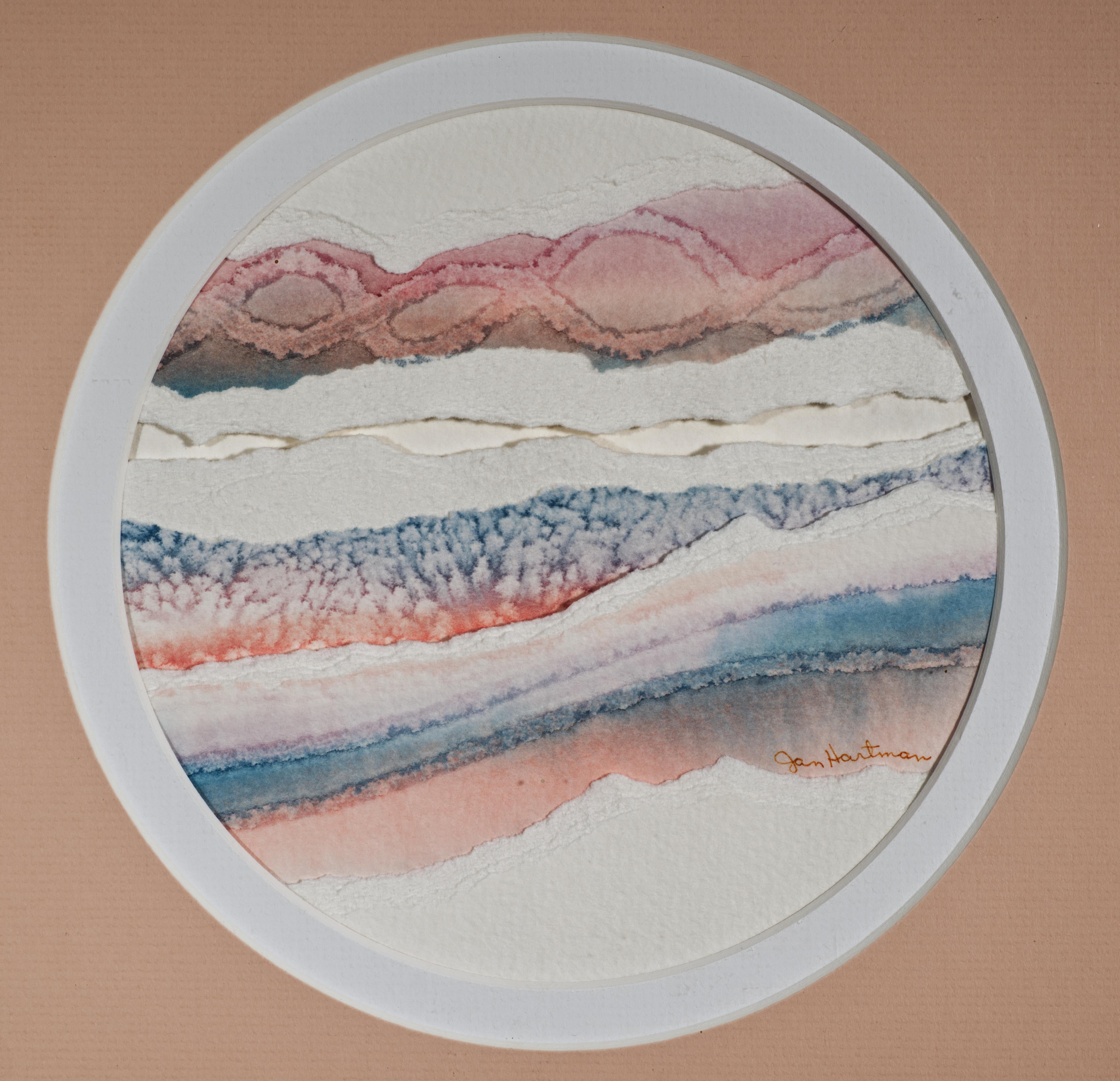 Post-Modern Jan Hartman Abstract Watercolor Collage, Framed Original Artwork For Sale