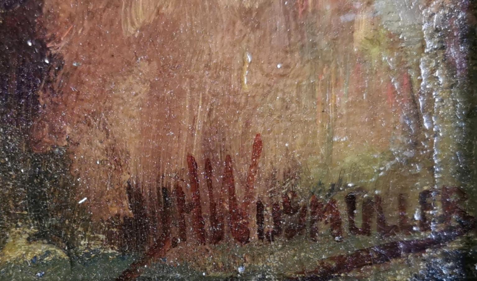Jan Hillebrand Wijsmuller (1855 Amsterdam - 1925 ebd.), Spätsommerliche Flusslandschaft, Öl auf Leinwand, doubliert, 34 x 56 cm (Innenmaß), 43 x 64 cm (Rahmen), rechts unten signiert J[an] H[illebrand] Wijsmuller.

- in gutem Zustand, der Rahmen mit
