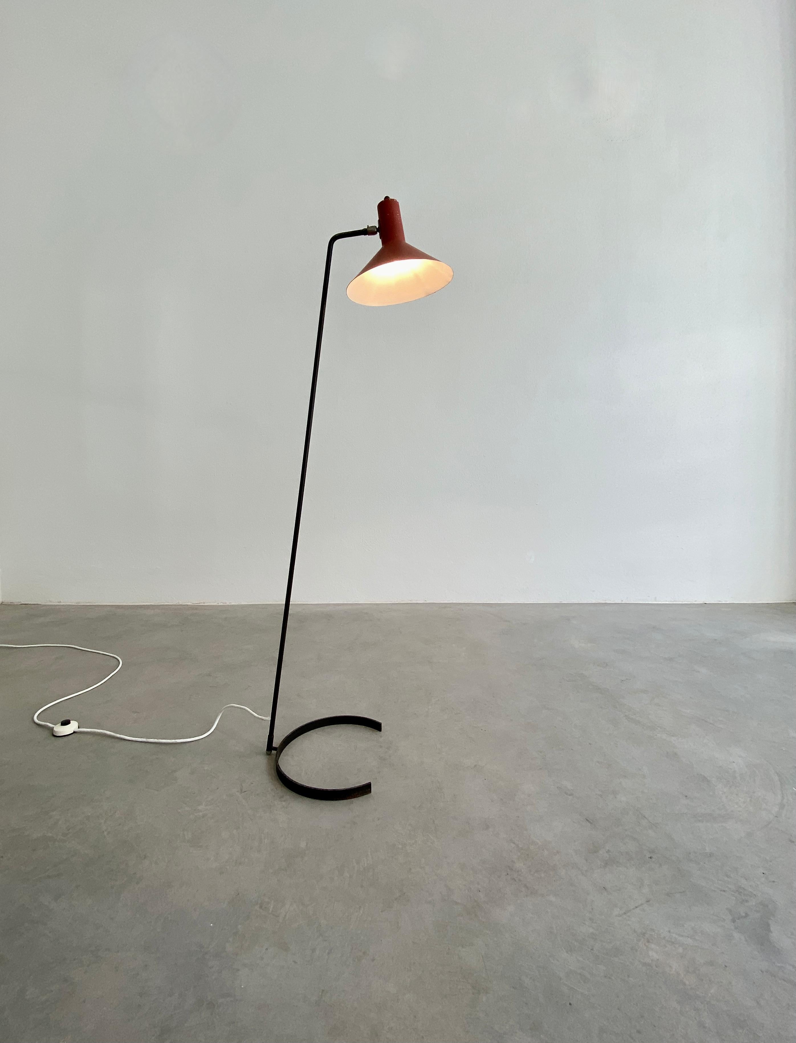 Mid-Century Modern Jan Hoogervorst Floor Lamp, The Netherlands, circa 1955 For Sale