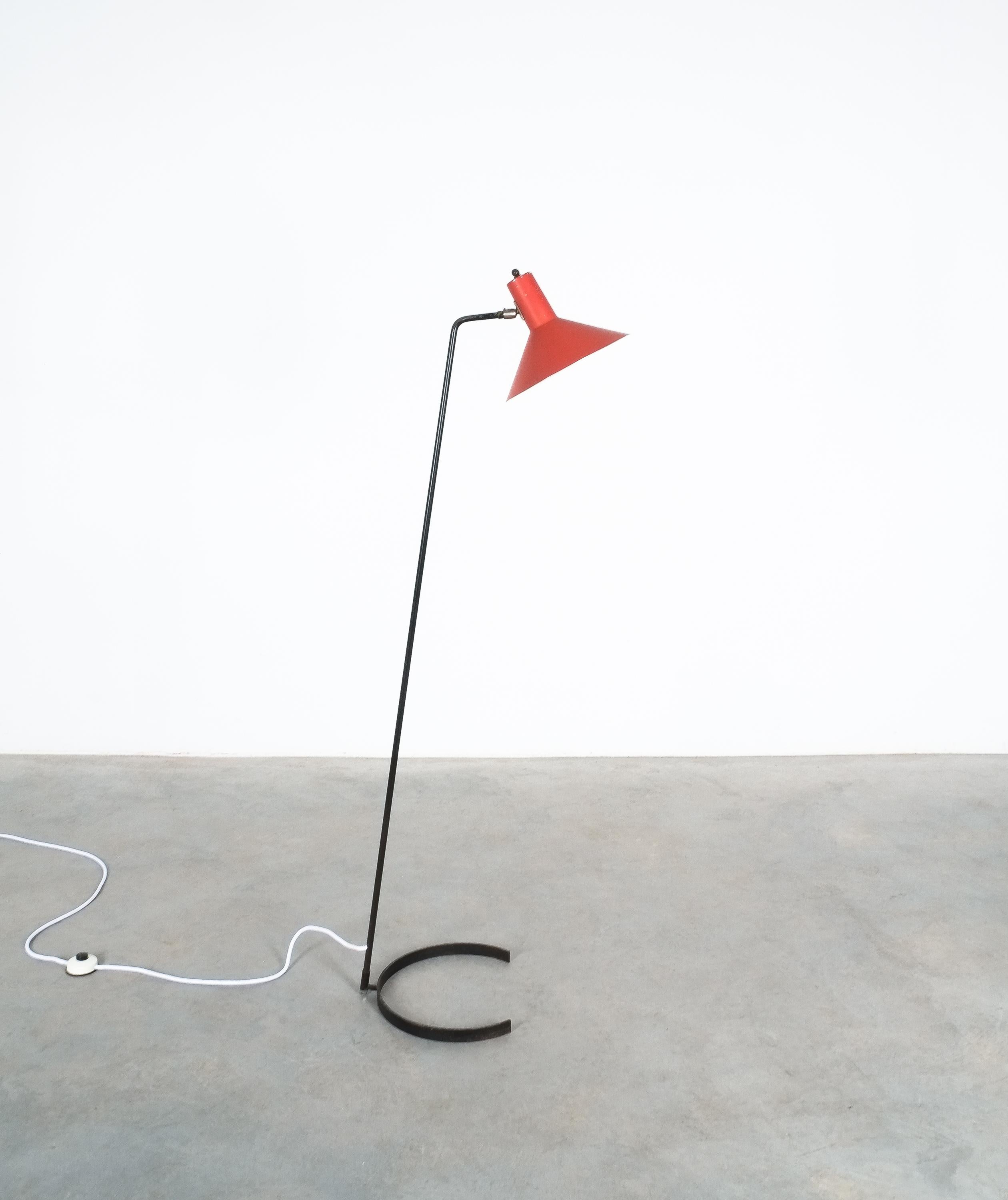 Lacquered Jan Hoogervorst Floor Lamp, The Netherlands, circa 1955 For Sale