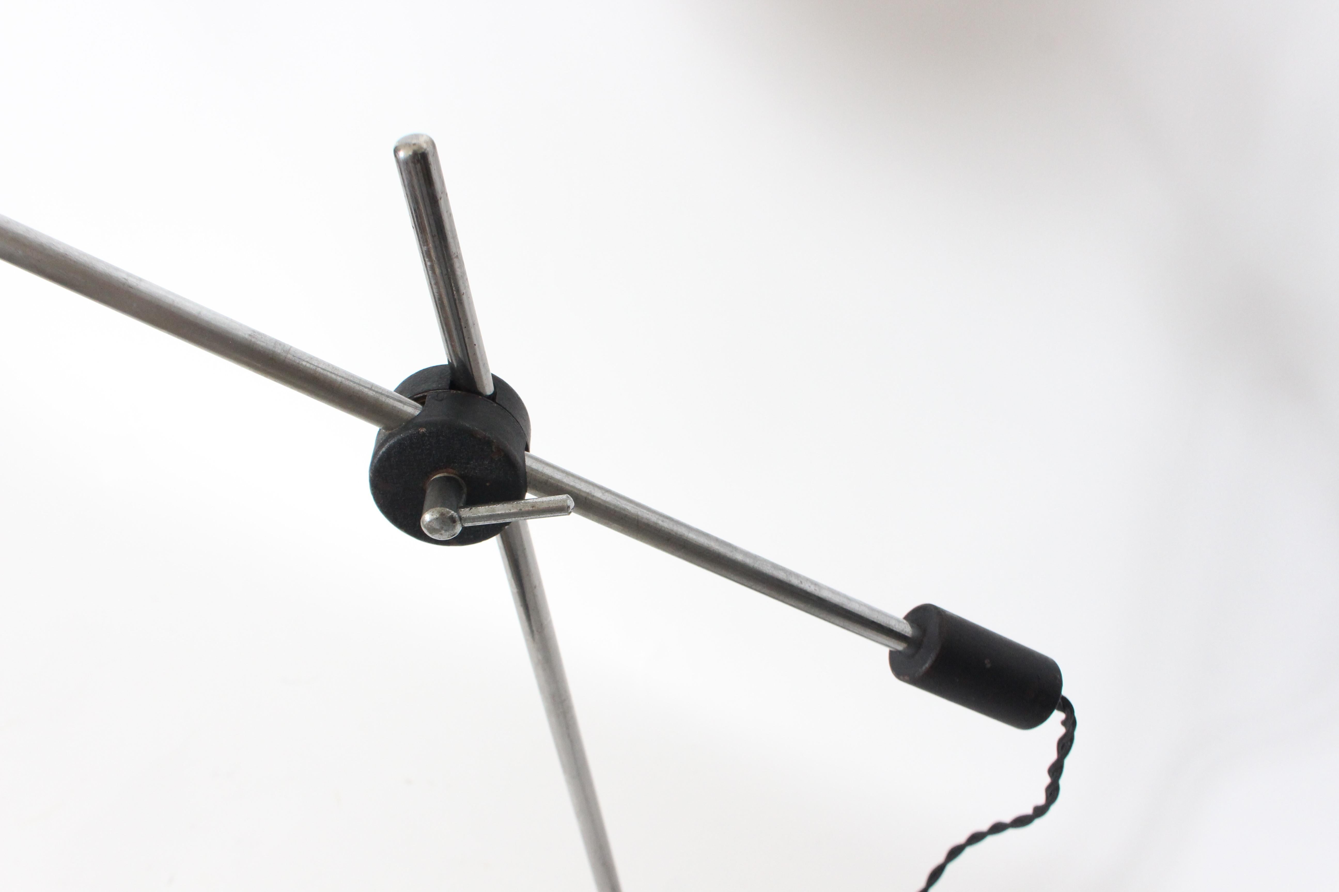 Jan Hoogervorst für Anvia Schreibtischlampe mit Gegengewicht aus Chrom und schwarzem Schirm im Angebot 7