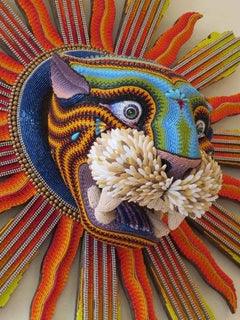 "Jaguar", Contemporary, Mixed Media, Sculpture, Glass Beads, Animal, Figurative