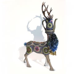 "Louis", Contemporary, Mixed Media, Beaded, Sculpture, Found Objects, Glass