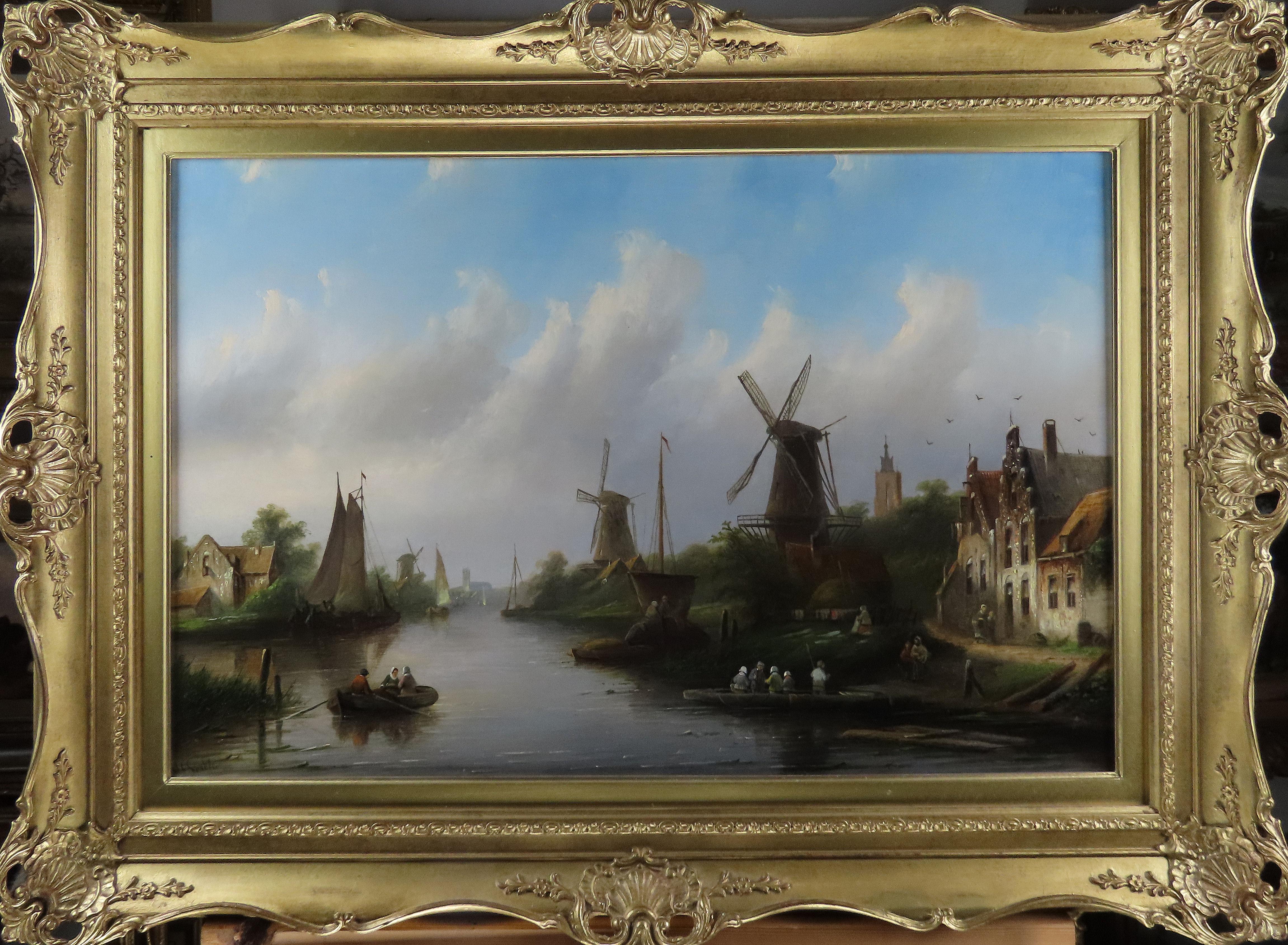 Jan Jacob Conrad Spohler 1837 - 1923
Beliebter niederländischer Maler von Stadtszenen und Grachten, Schüler und Studioassistent seines Vaters J. J. Spohler (1811 - 1866). Er lebte und arbeitete sein ganzes Leben lang in Amsterdam.

Öl auf