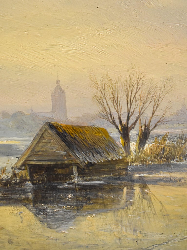 'IJsvertier' - Winter Scene - Jan Jacob Spohler - Around 1850 - Dutch - Ice For Sale 1