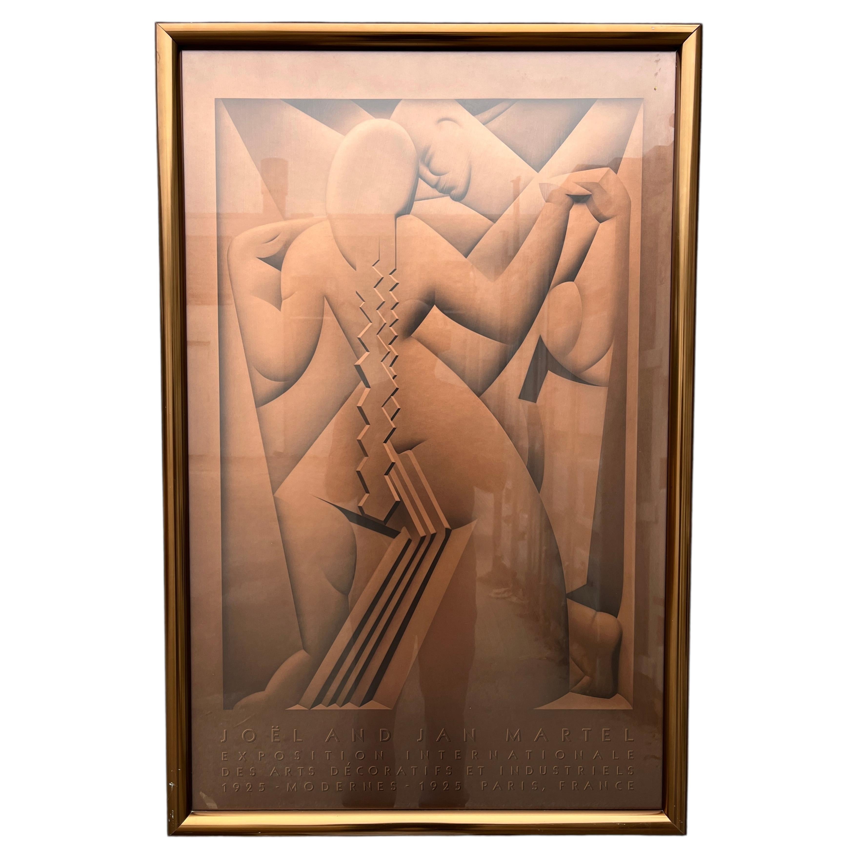 Jan & Joël Martel 1925 Paris International Exhibition Framed Art Deco Poster.