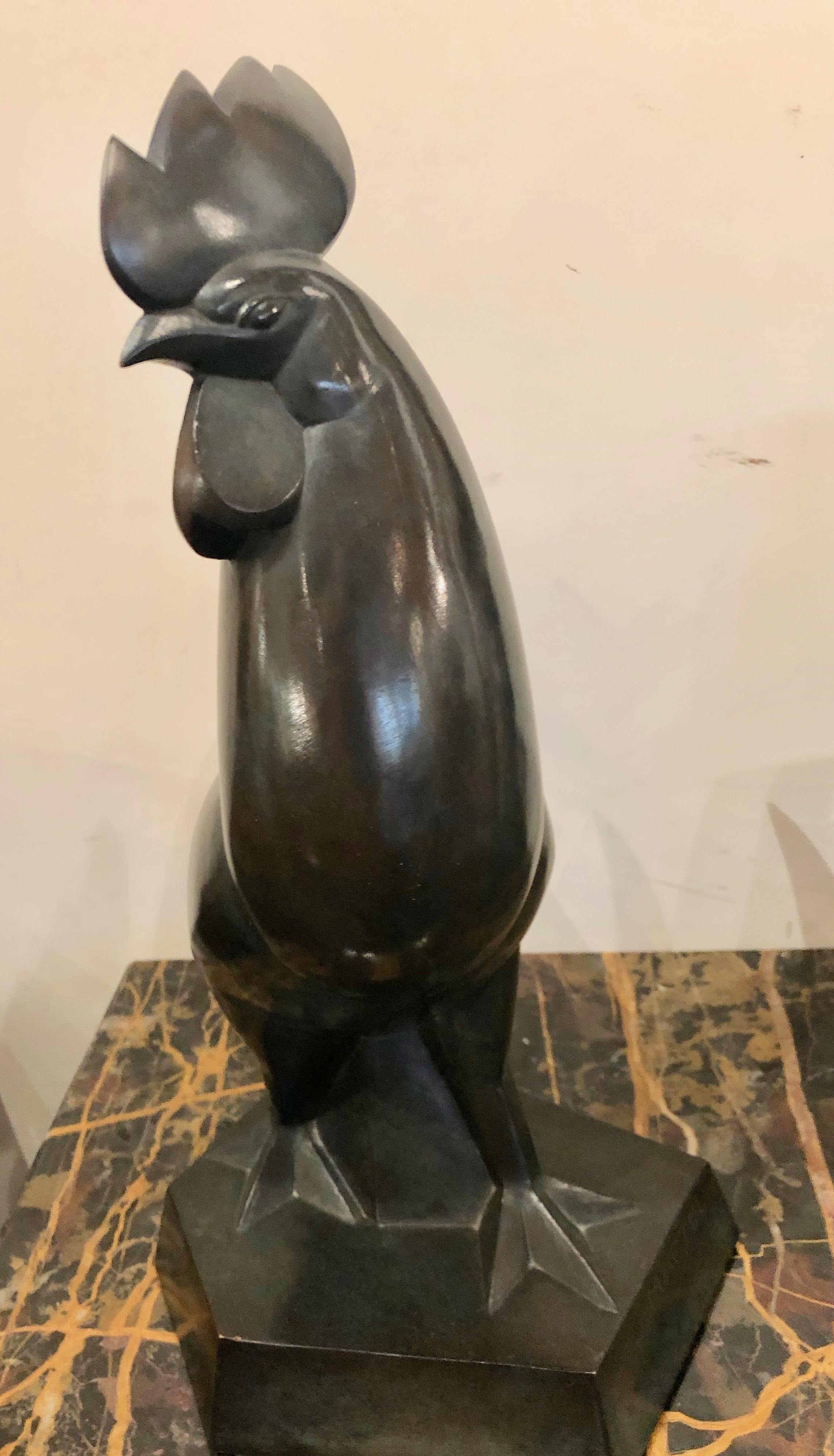Jan & Joel Martel Art Deco Bronze Rooster 1 of 8 2
