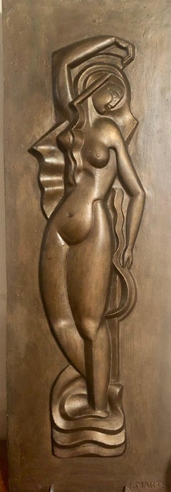 Jan & Joel Martel Art Deco Relief Cubist Woman