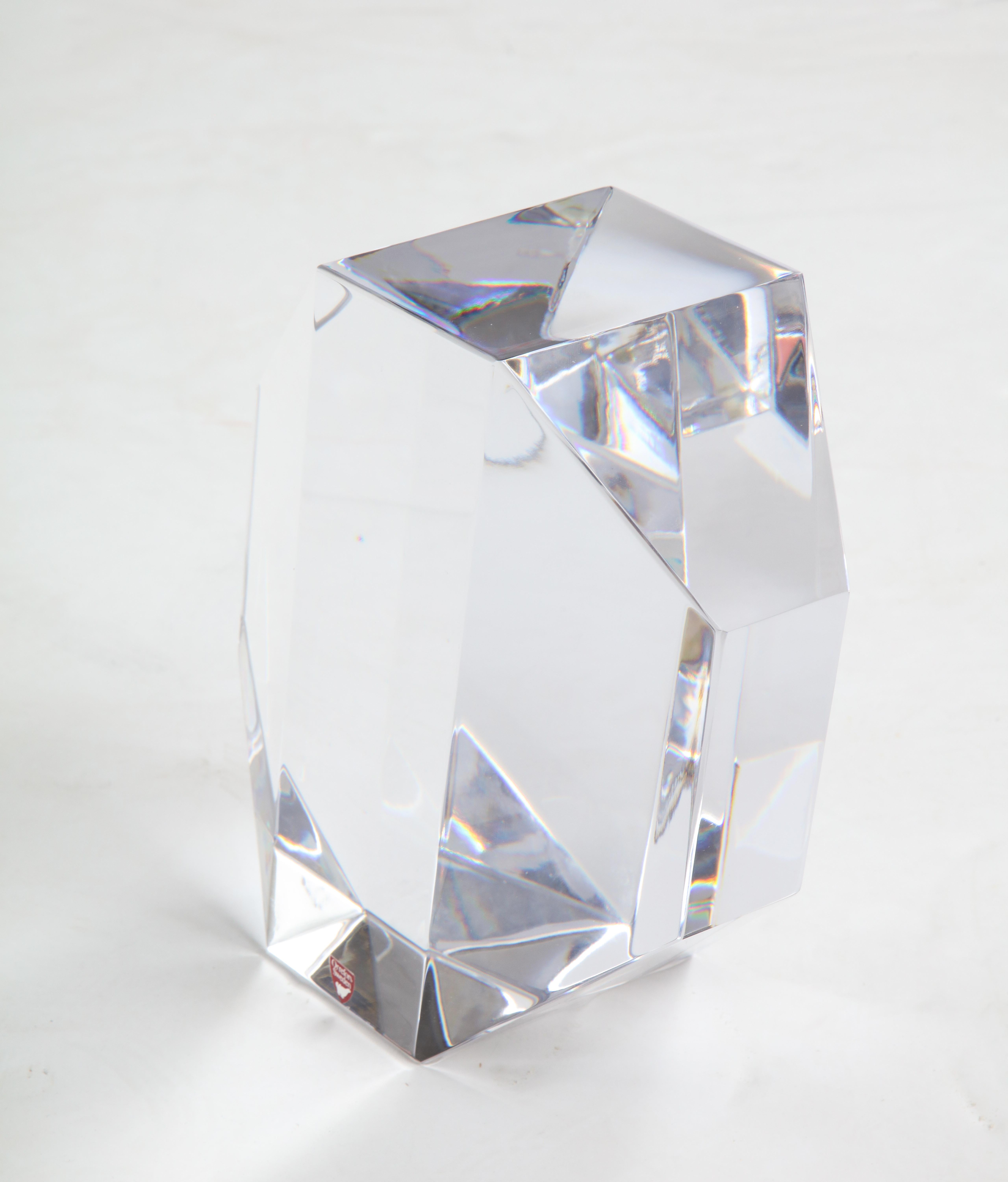 Jan Johansson for Orrefors Modernist Glass Sculpture For Sale 2