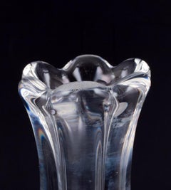 Jan Johansson for Orrefors, Sweden. "Siljan" art glass vase in clear glass.