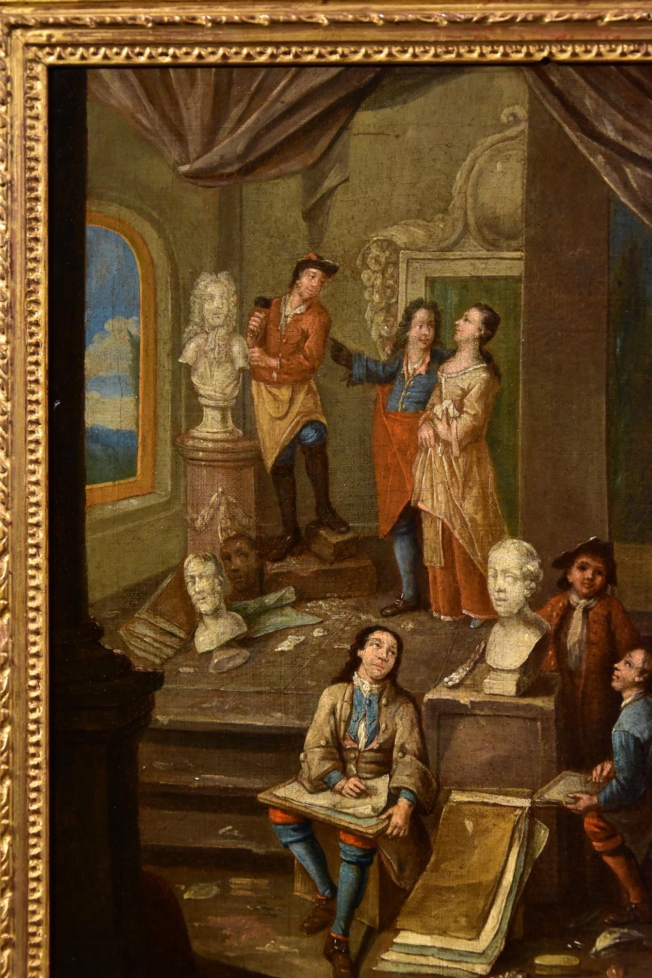Artist Horemans Paint Oil on canvas Old master 18th Century Flemish Painter Art - Old Masters Painting by Jan Josef Horemans the Elder (Antwerp 1682-1752)