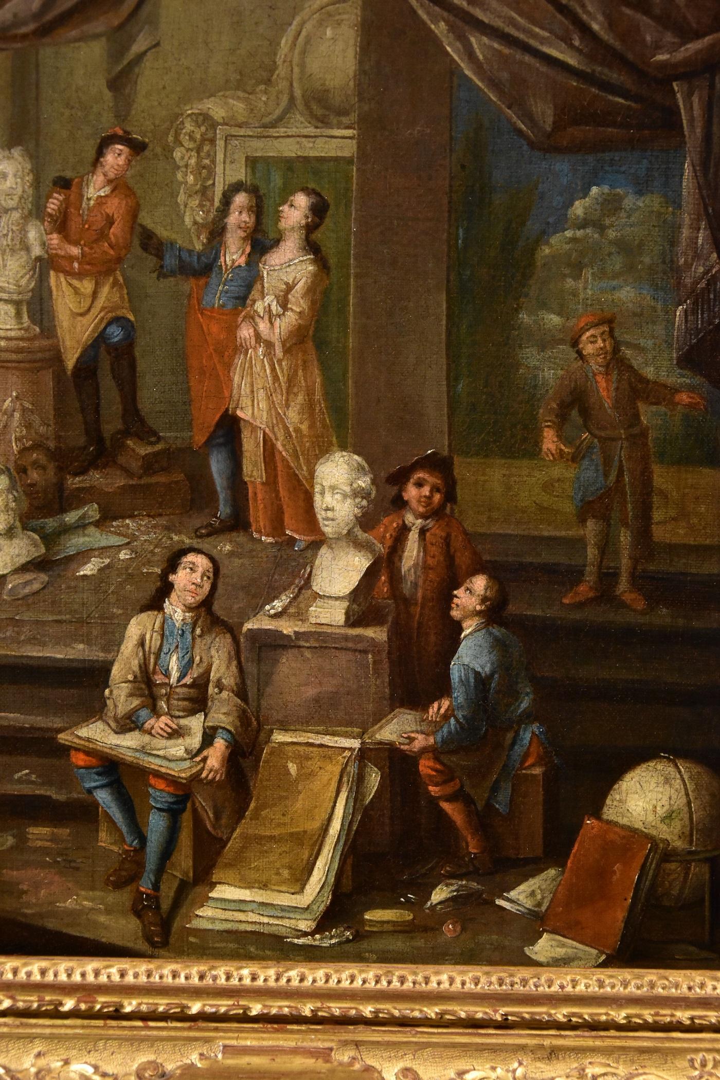 Artist Horemans Paint Oil on canvas Old master 18th Century Flemish Painter Art - Brown Landscape Painting by Jan Josef Horemans the Elder (Antwerp 1682-1752)