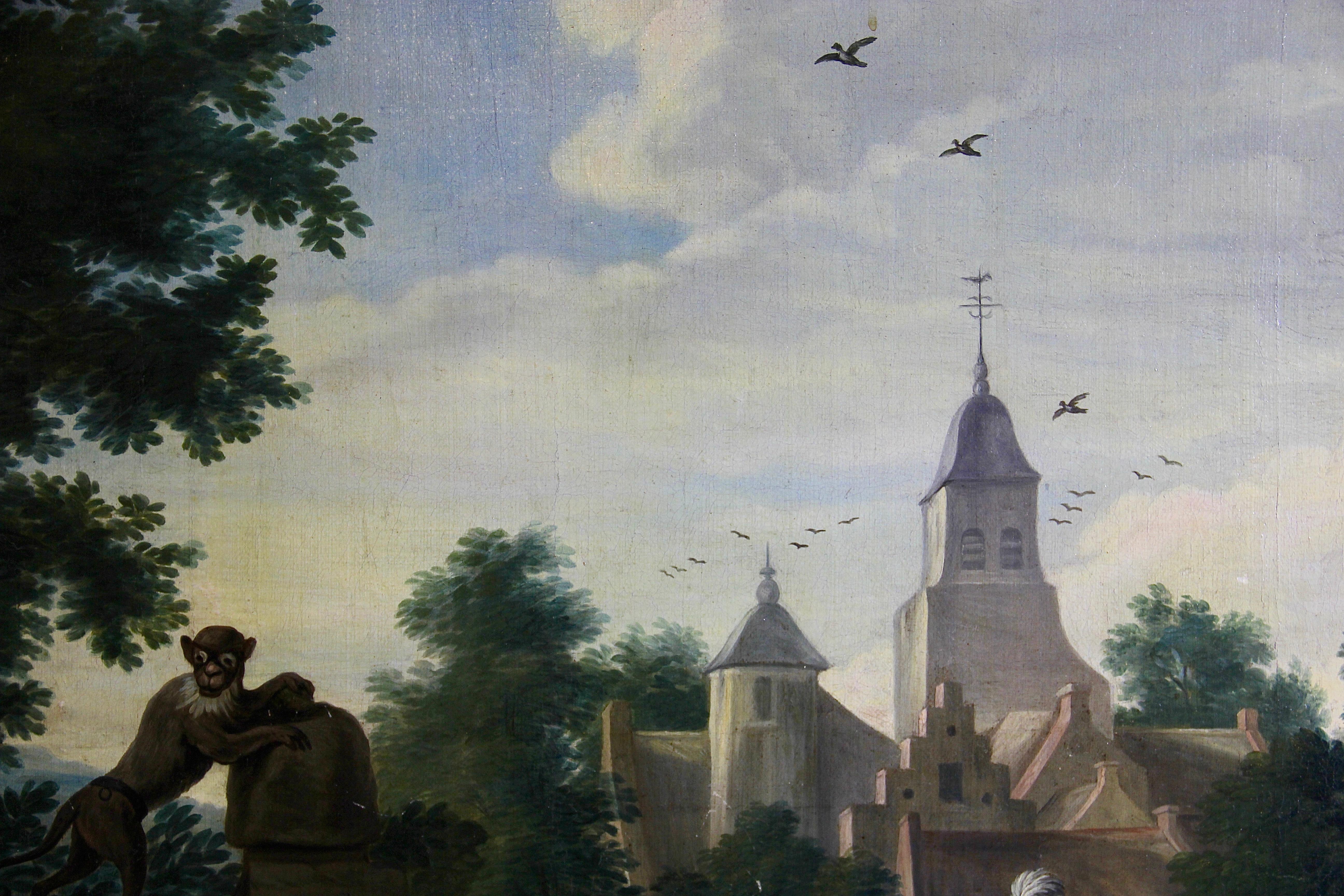 Peinture à l'huile baroque flamande de 1760. Scène romantique Signé et daté. - Baroque Painting par Jan Jozef Horemans, The Younger