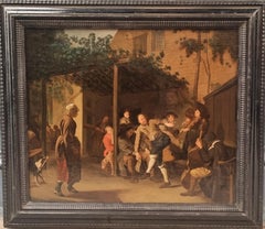 HOREMANS Younger Attributed Flemish painting Feast Musician Life Antwerp 18th