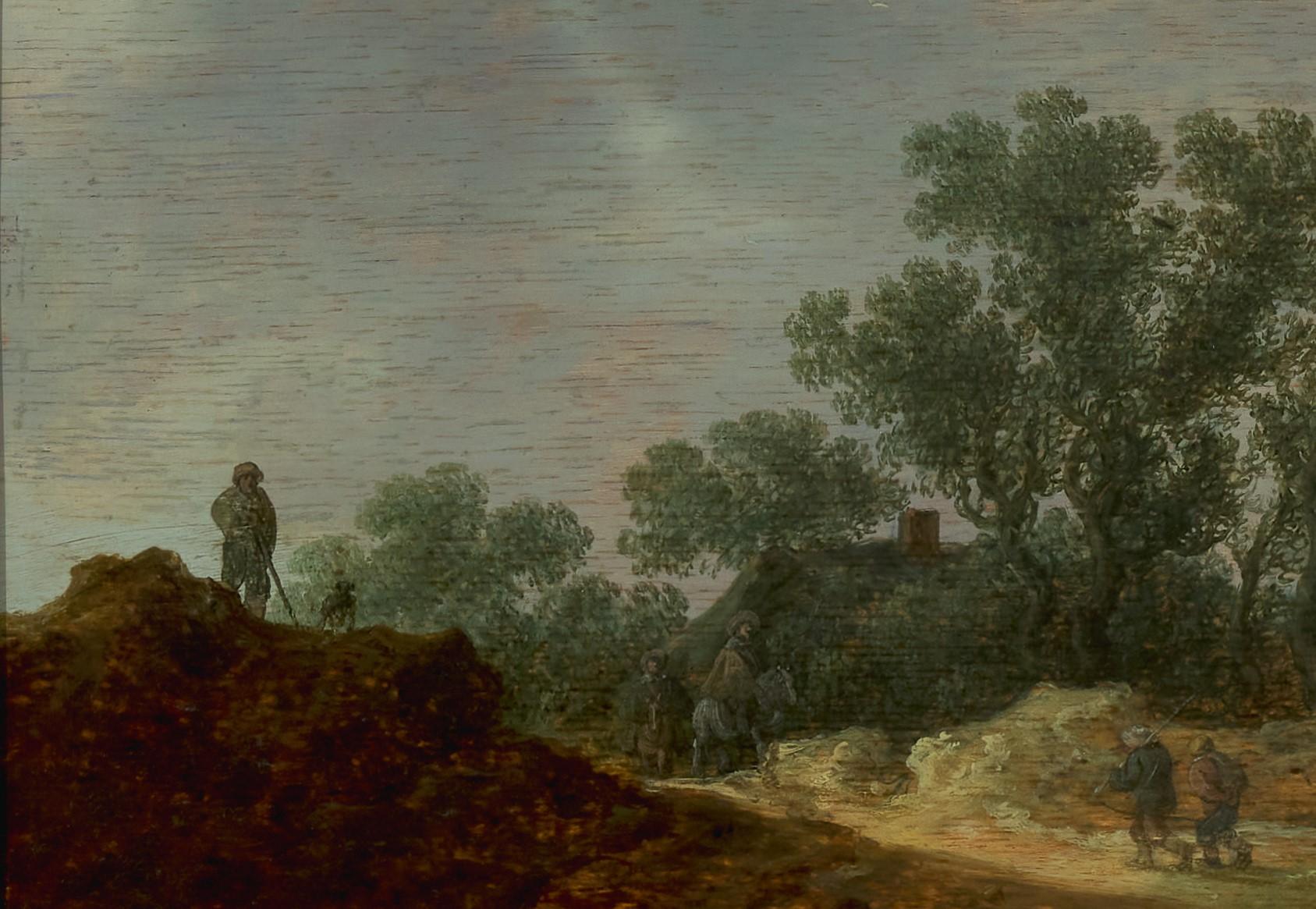 landscape with a plowman painting