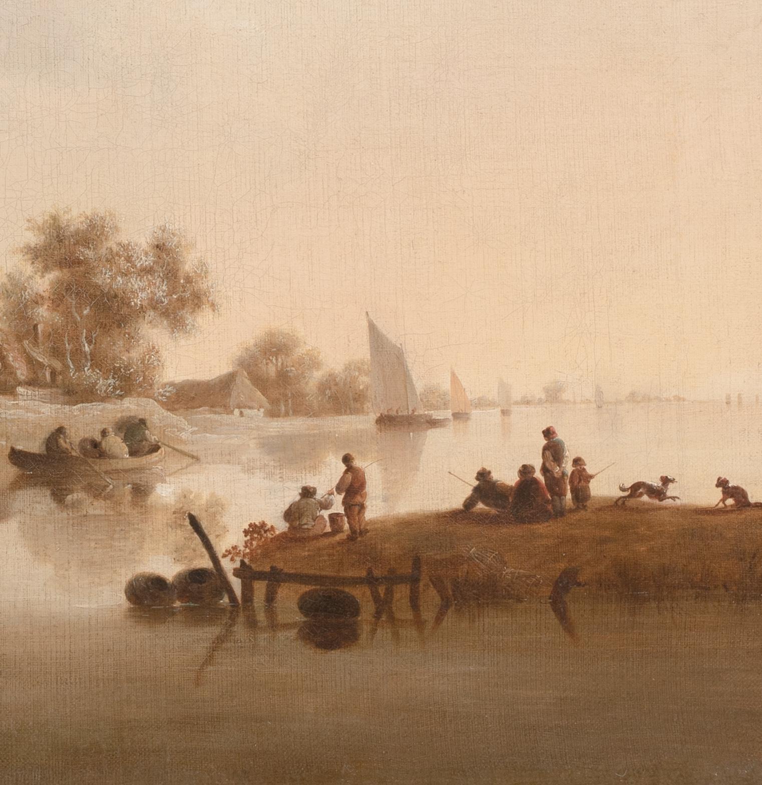 Flussboot-Landschaft, 17. Jahrhundert  Jan Jozefsz VAN GOYEN (1596-1656) im Angebot 2