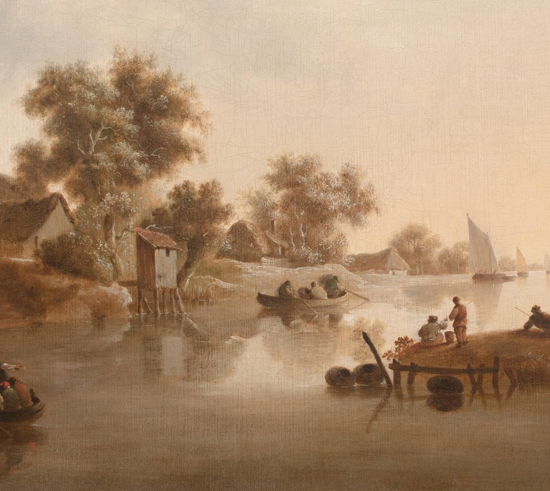 Flussboot-Landschaft, 17. Jahrhundert  Jan Jozefsz VAN GOYEN (1596-1656) im Angebot 3