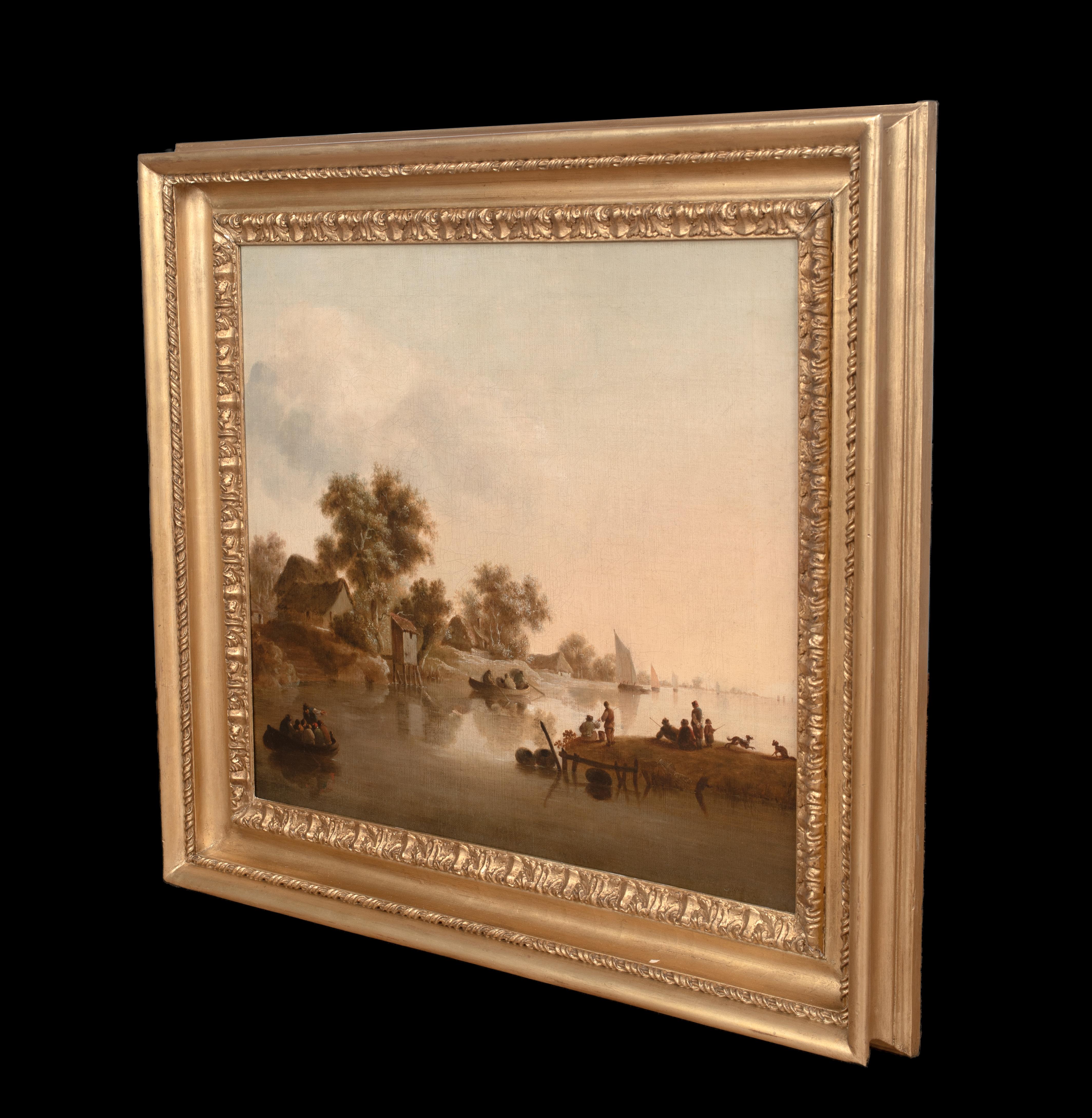 Flussboot-Landschaft, 17. Jahrhundert  Jan Jozefsz VAN GOYEN (1596-1656) im Angebot 4