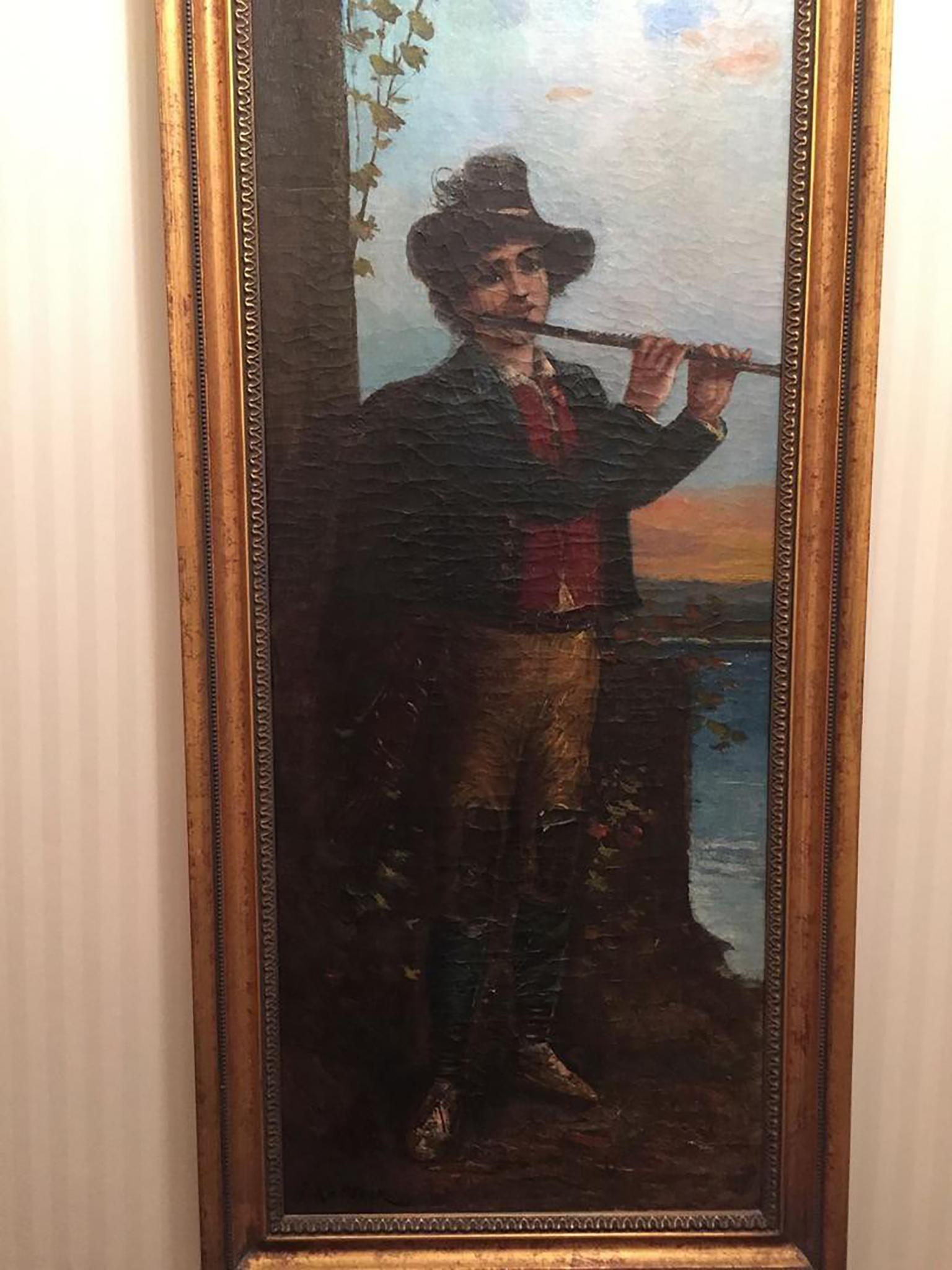 Portrait-Ölgemälde der europäischen Schule des 19. Jahrhunderts von Jan Kalbeck 1