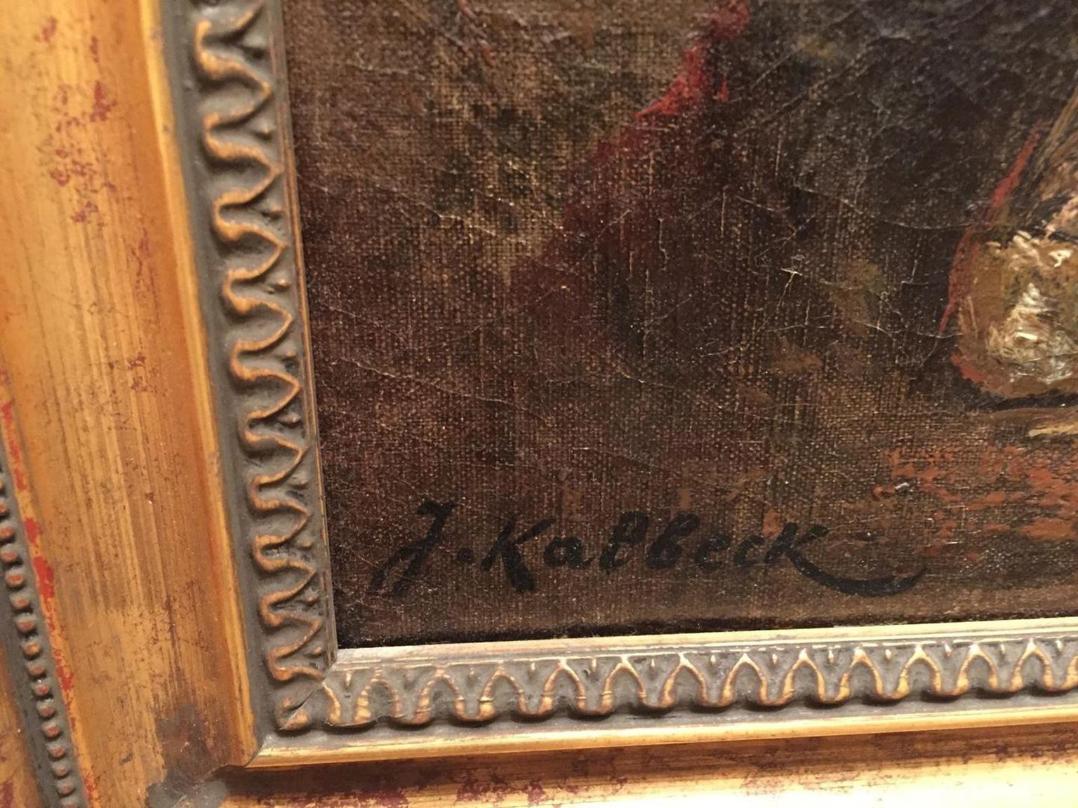 Portrait-Ölgemälde der europäischen Schule des 19. Jahrhunderts von Jan Kalbeck 3