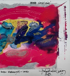 Wandering by the Red Sea. Limited edition print with gel art, Vibrant, Glittery