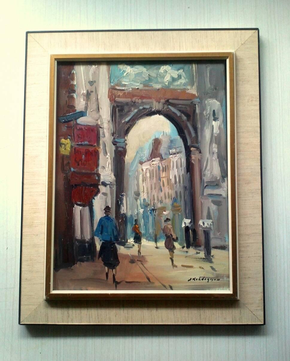 Jan Kelderman Figurative Painting - Dutch Painting The Libertine Girls of Rue Saint Denis 