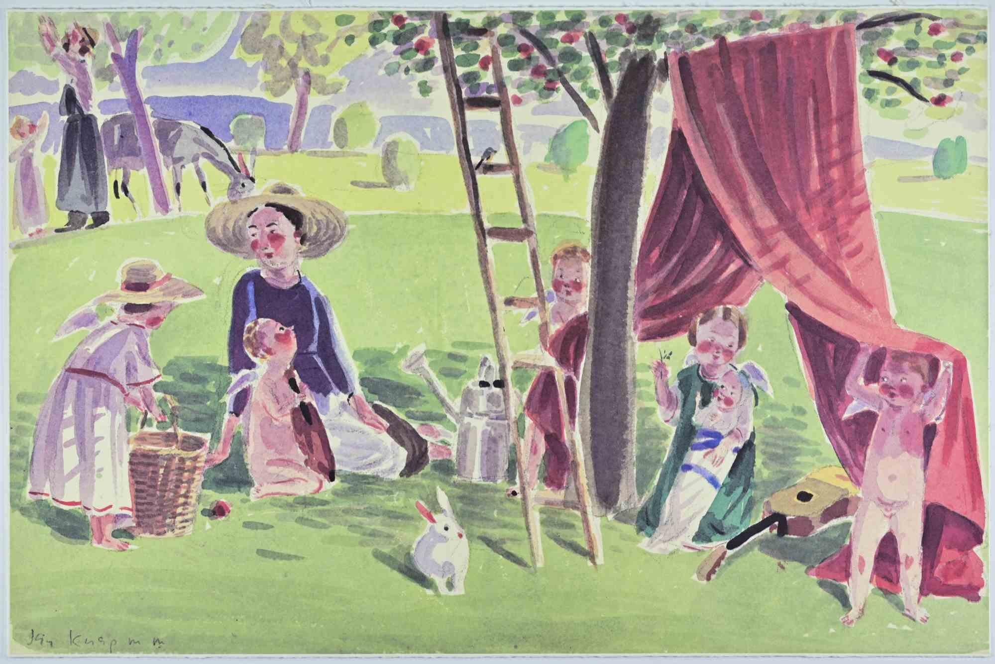 In the Countryside - Lithograph by Jan Knap - 1999