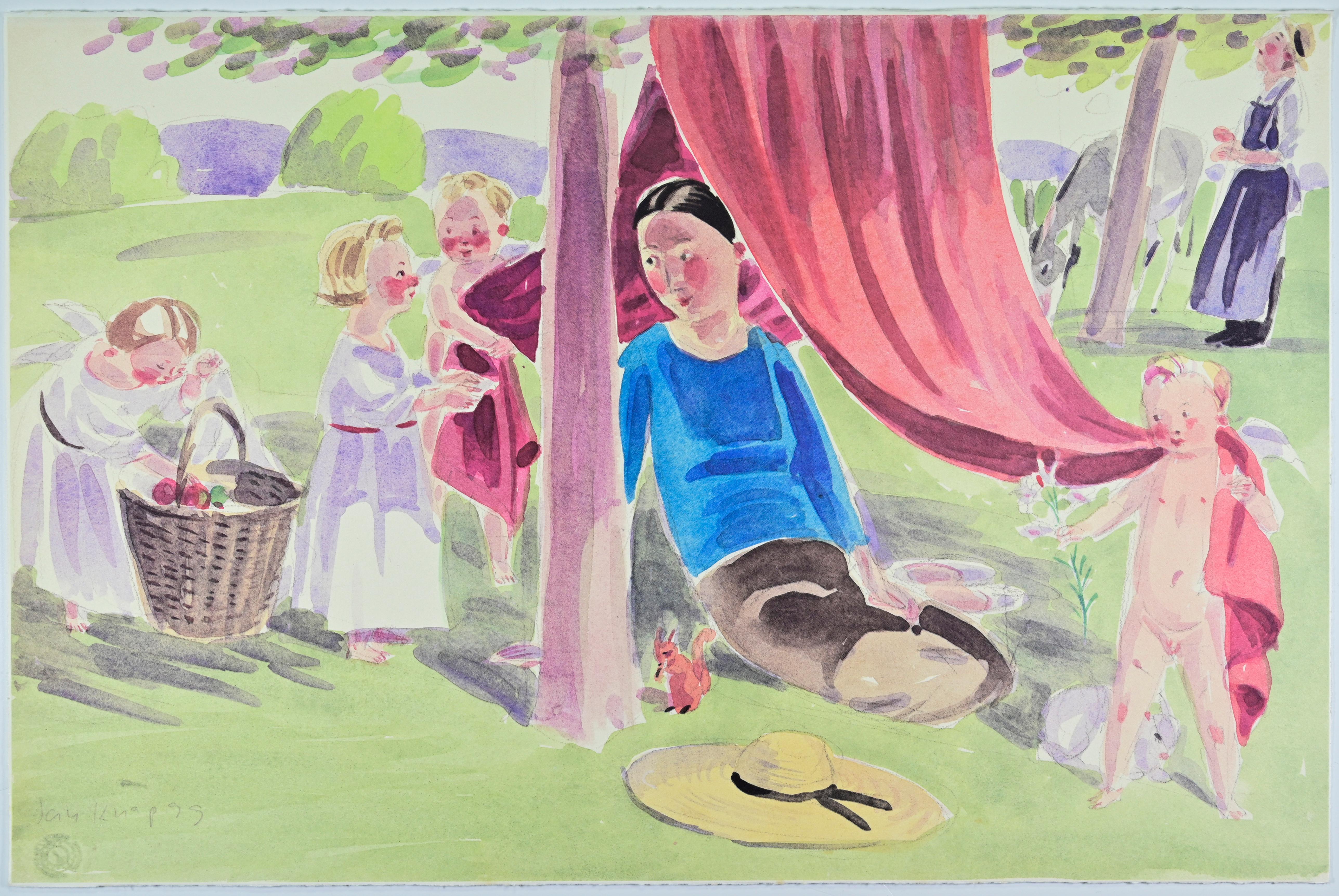 In the Countryside - Lithograph by Jan Knap - 1999
