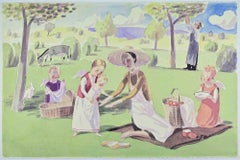 Auf dem Lande - Lithographie von Jan Knap - 1999