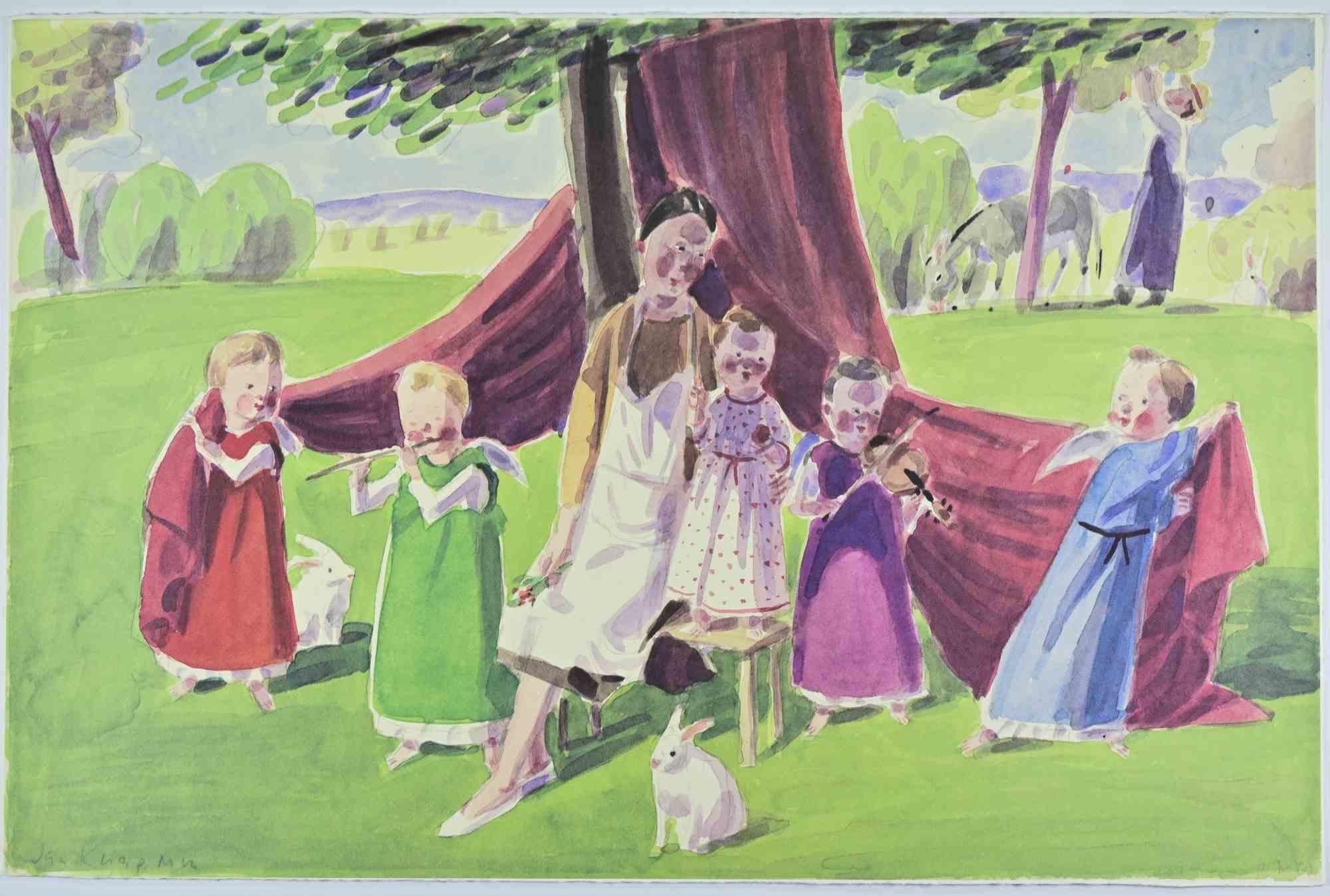 In the Countryside - Lithograph by Jan Knap - 1999