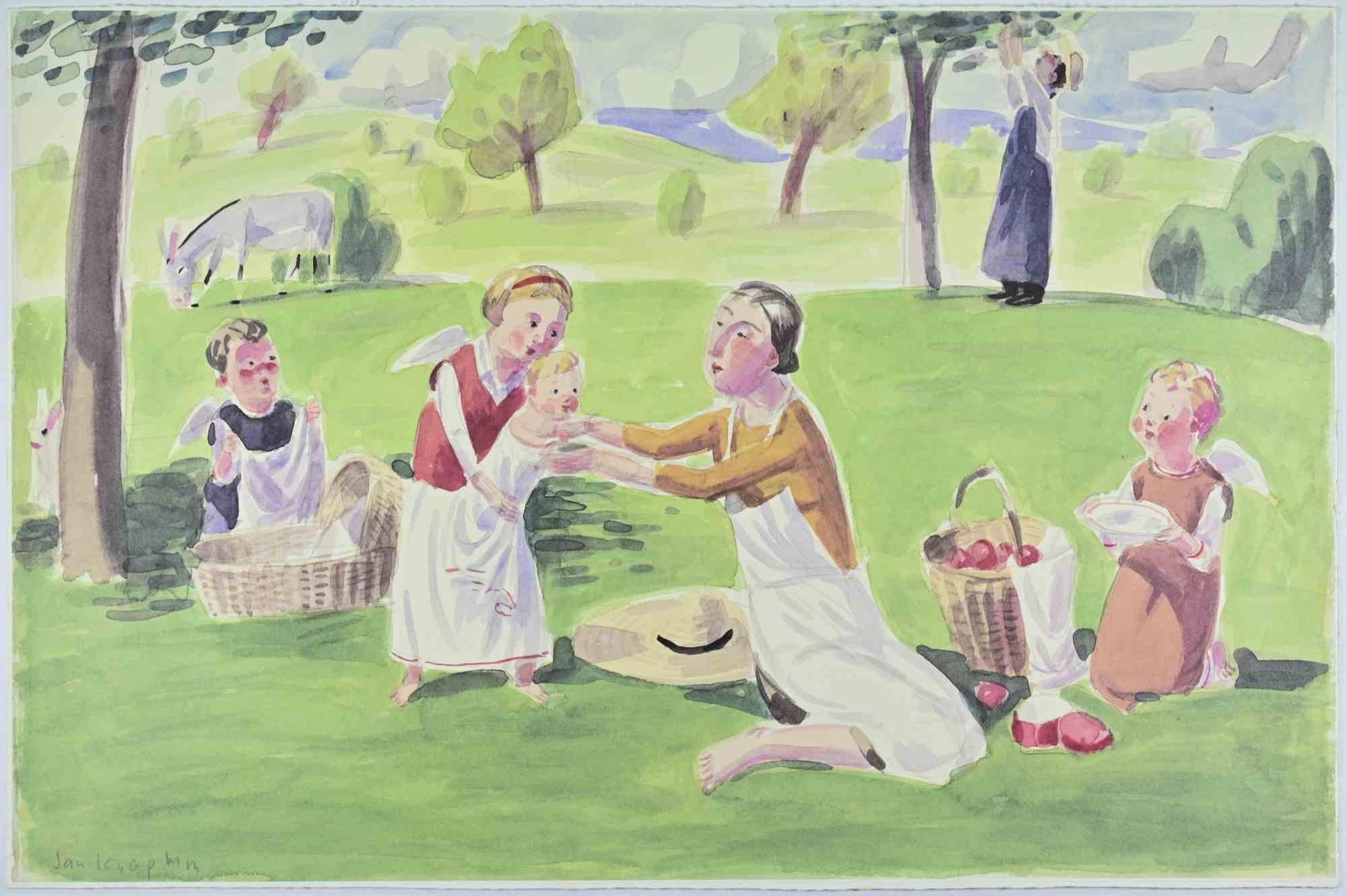 In the Countryside - Lithograph by Jan Knap - 1999