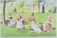 Auf dem Lande - Lithographie von Jan Knap - 1999