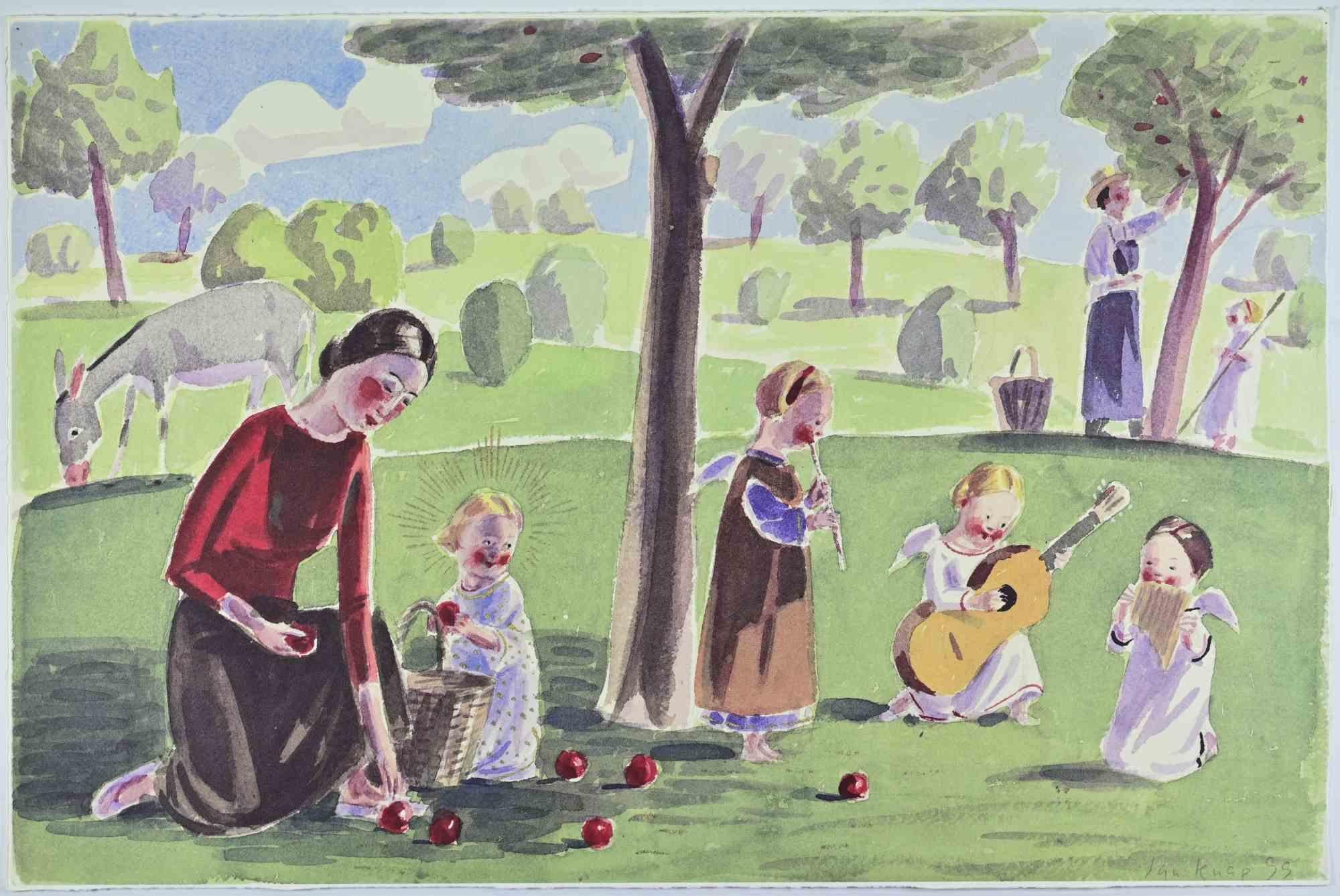Lithograph on paper realized by Jan Knap in 1999.

Signed in the plate.

Plate from the Suite "Ordered Melody", published by Santa Giustina Edizioni d'Arte, Lucca in 2002.

Limited edition of 400. Not numbered.

Very good condition.