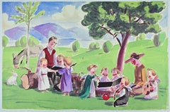 Auf dem Lande - Lithographie von Jan Knap - 1999