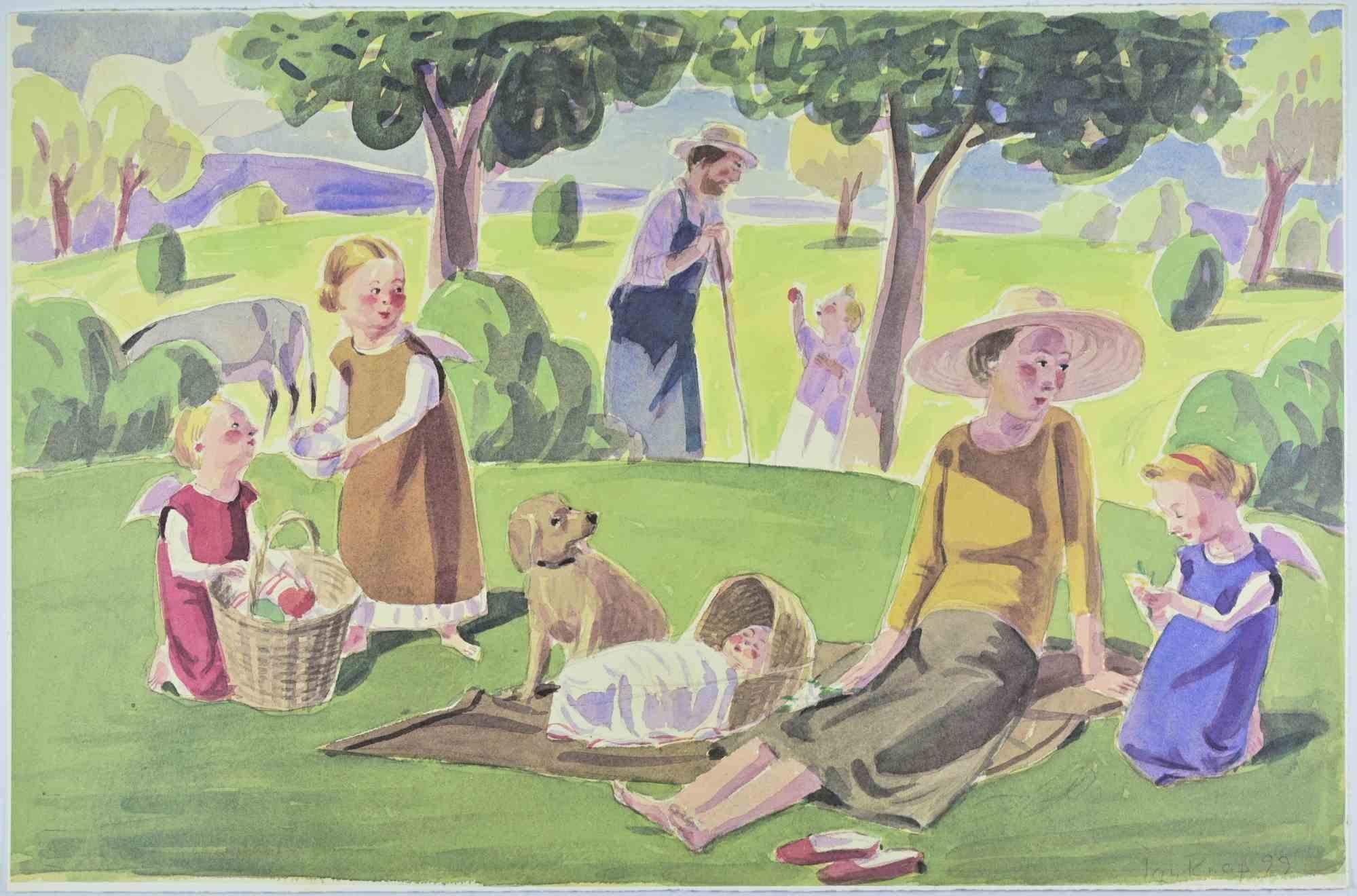 In the Countryside - Lithograph by Jan Knap - 1999