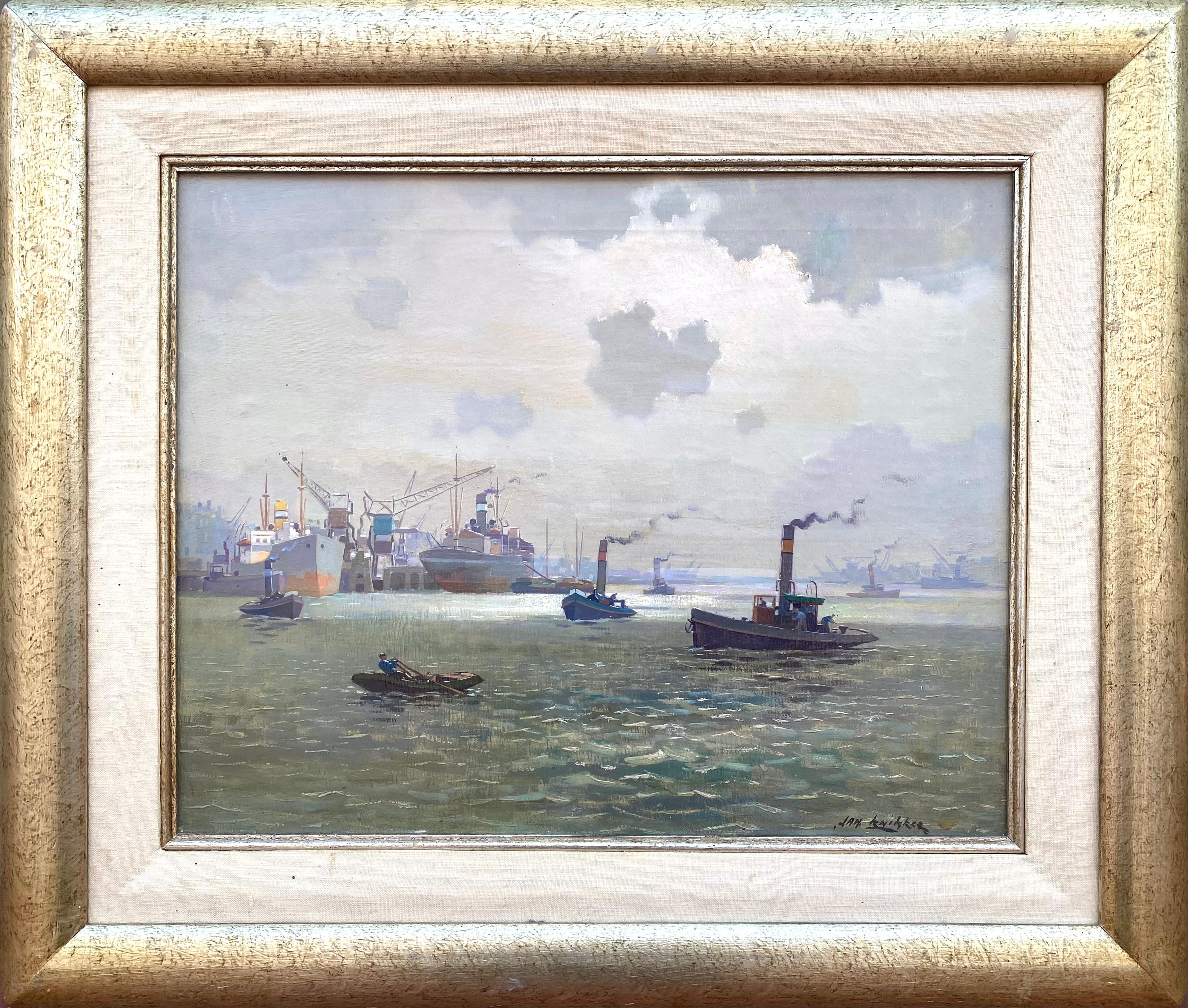 “Dutch Harbor” - Painting by Jan Knikker Jr.