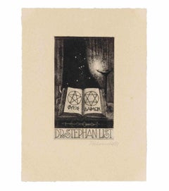 Ex Libris Dr Stephan List - Etching by Jan Konupek - Early 20th Century