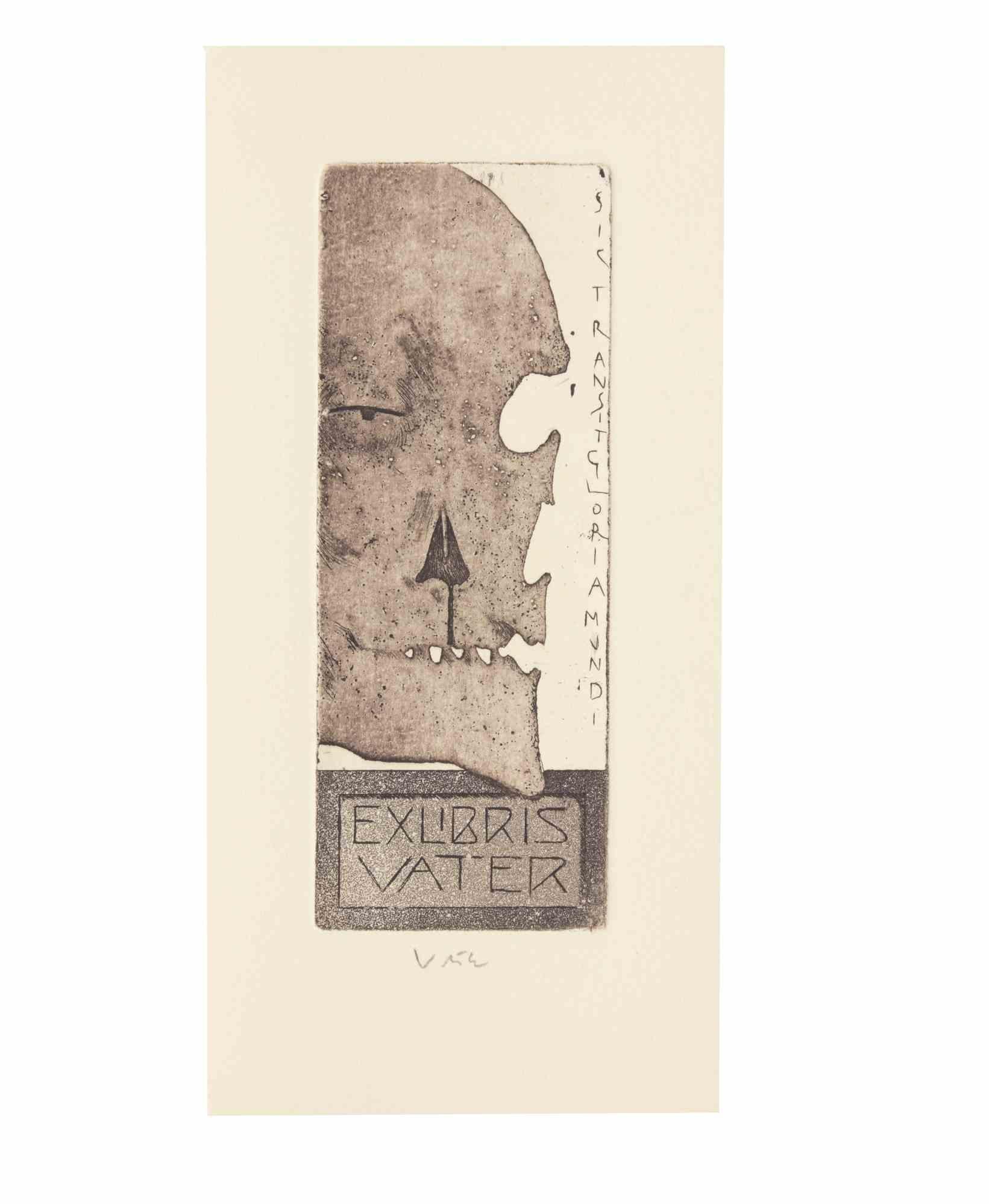 Ex Libris Vater - Etching by Jan Konupek - Early 20th Century For Sale 1